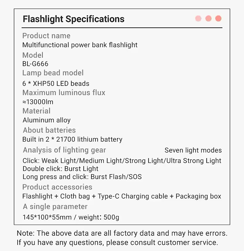 Storm flashlight