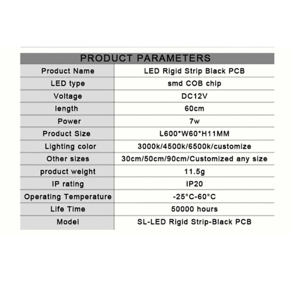 Black hidden strip light 60cm