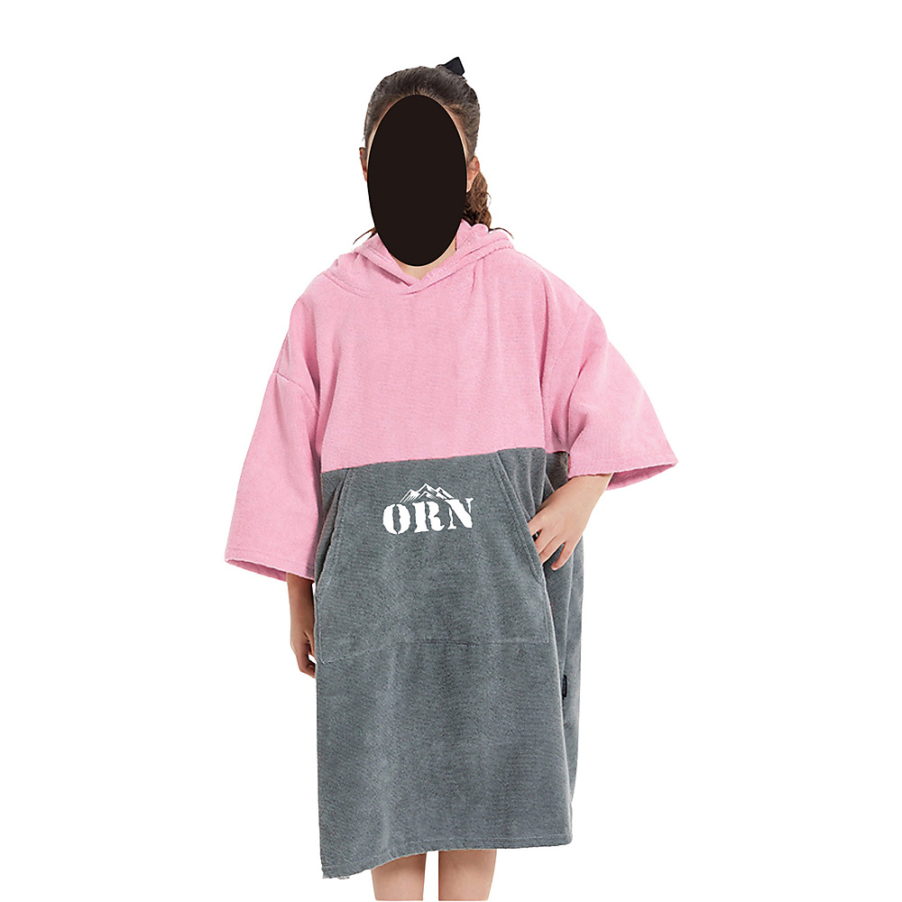 Hooded Bathrobe - Kids Pink