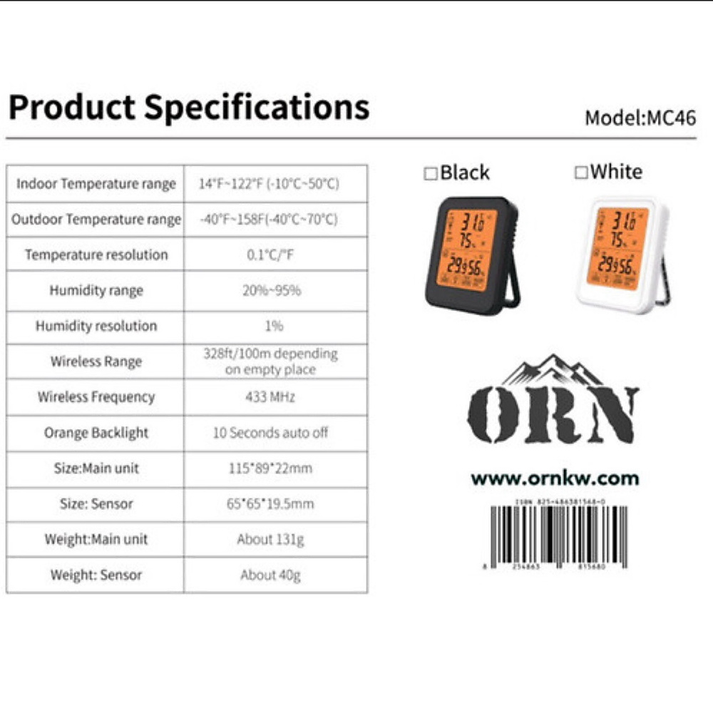 Indoor outdoor hygrometer Thermometer -2 sensors