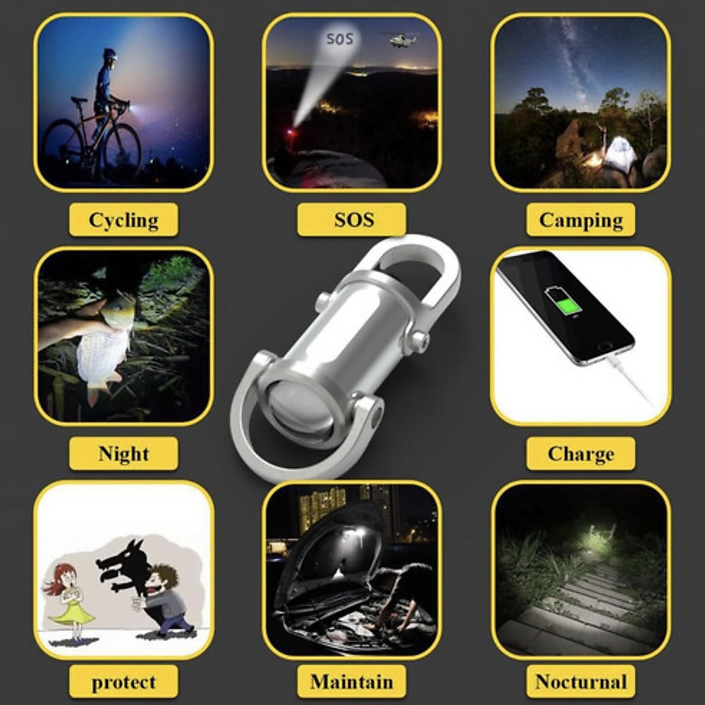 Waterproof keychain flashlight