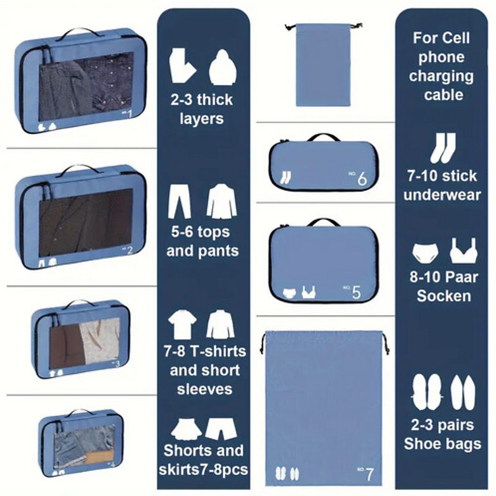 Suitcase organizer 8 pcs