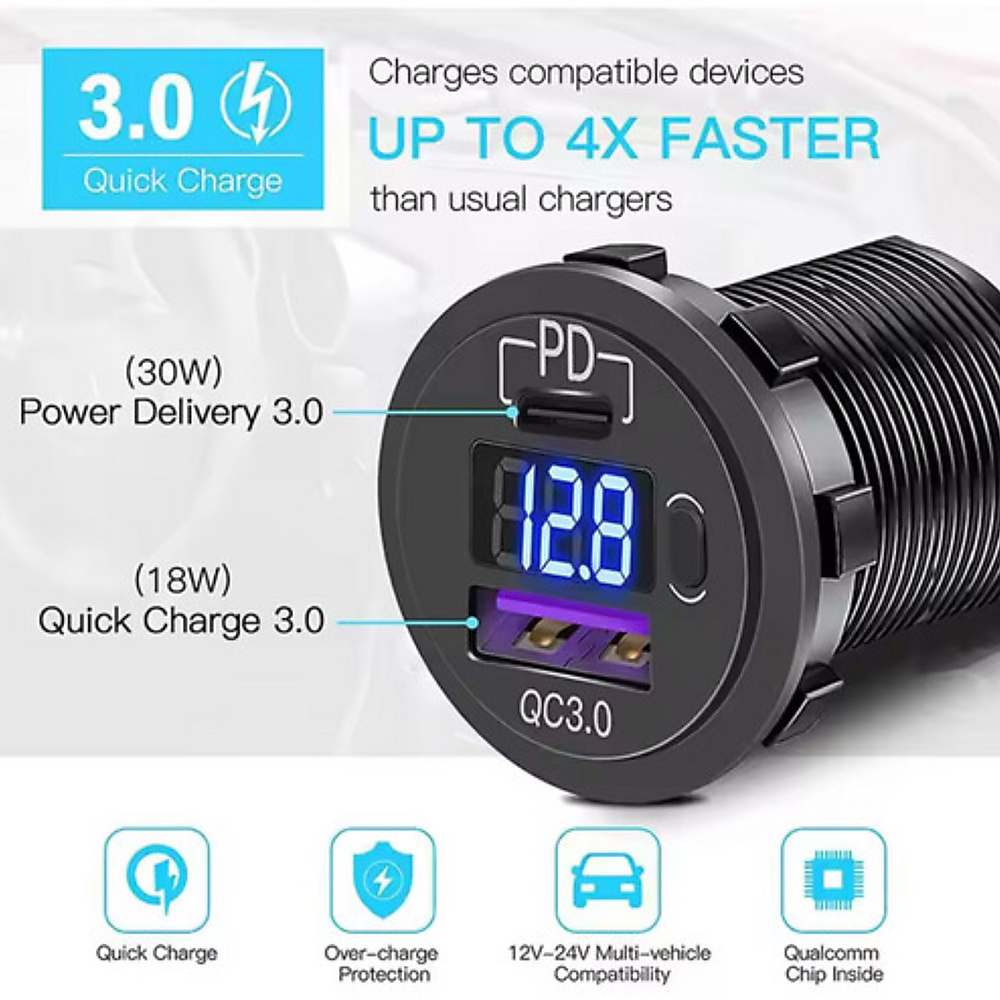 12V/24V USB Car Charger