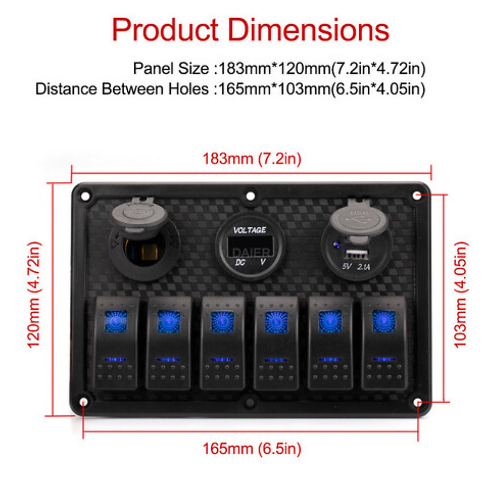 Switch Panel 6 Gangs with Fuse