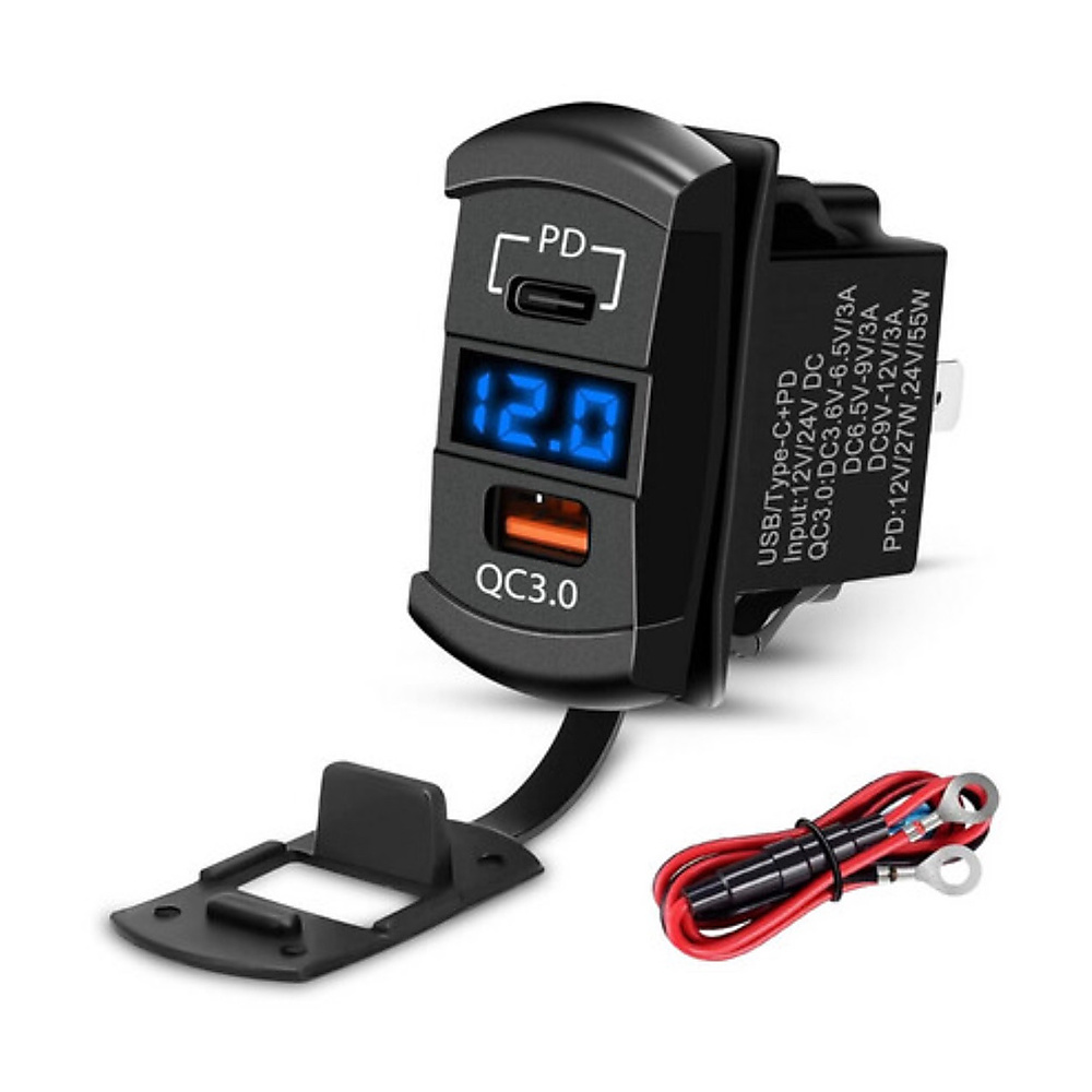 Type C & USB Car Digital Voltmeter