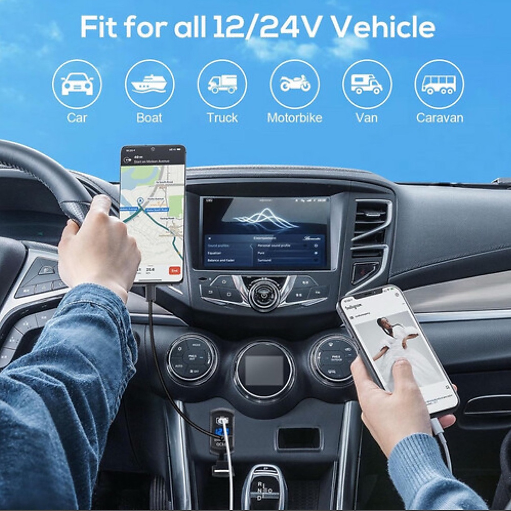 Type C & USB Car Digital Voltmeter