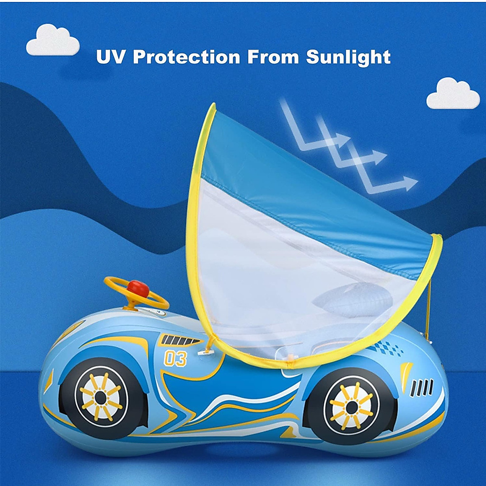 Swim Float with Canopy - Pink Car