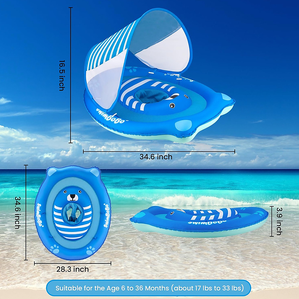 Baby pool float with canopy