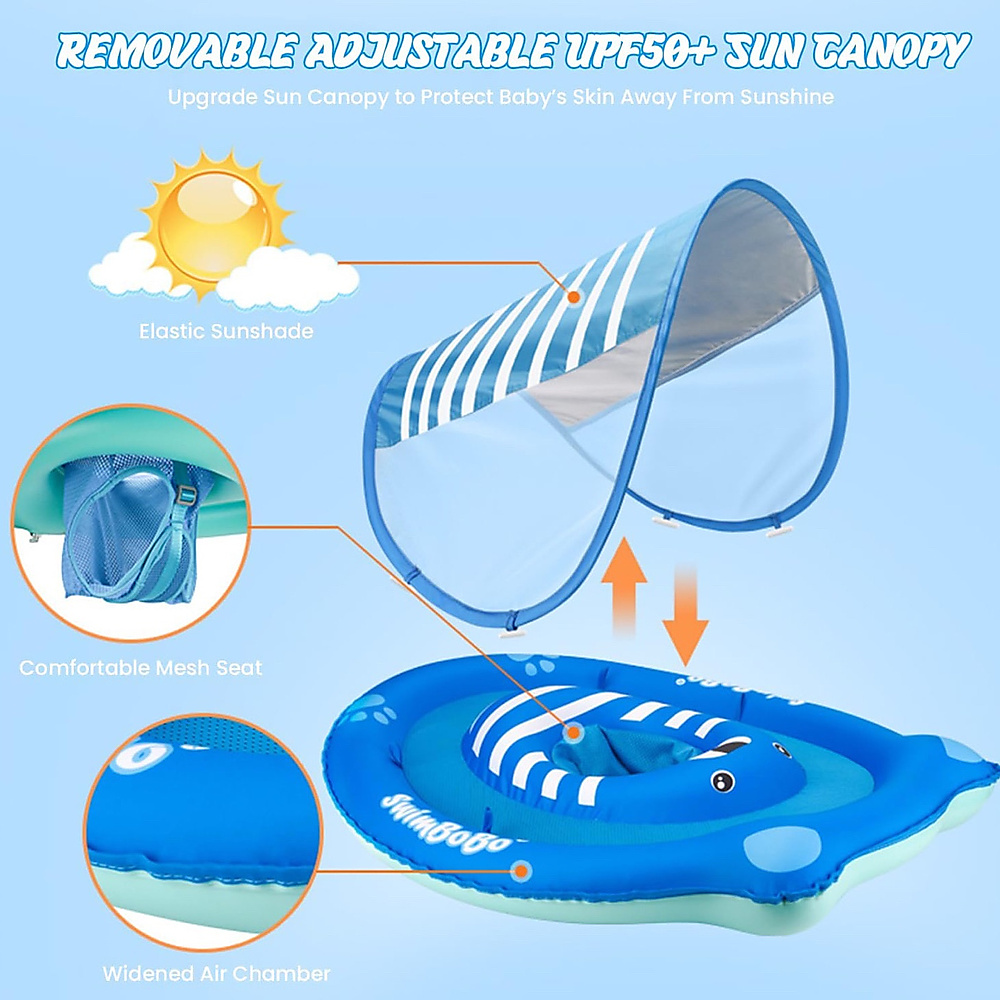 Baby pool float with canopy