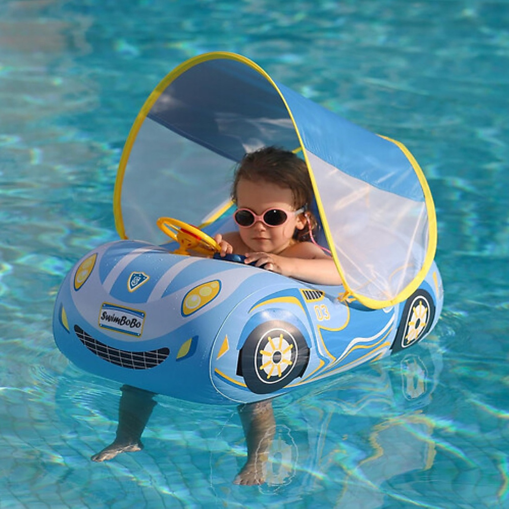 Swim float with canopy - Blue Car