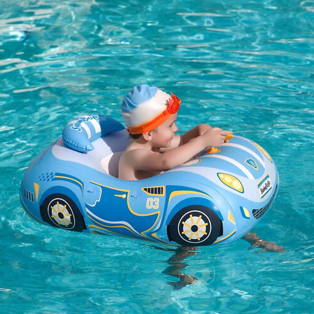Swim float with canopy - Blue Car