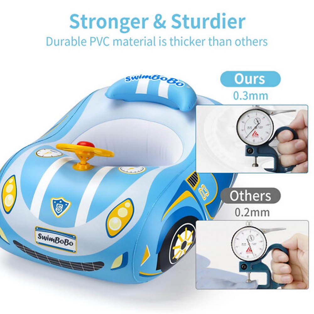 Swim float with canopy - Blue Car