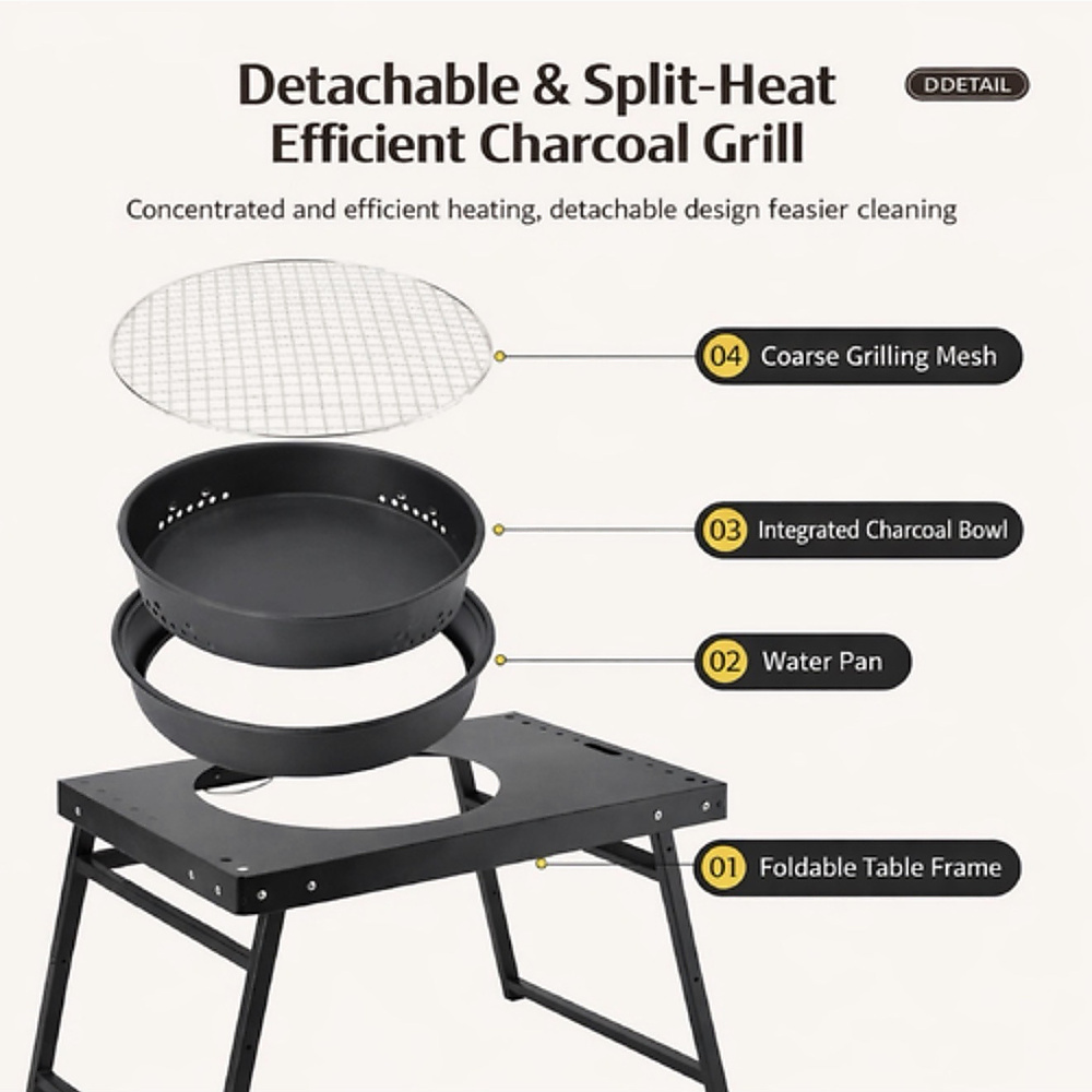 Charcoal Grill Table