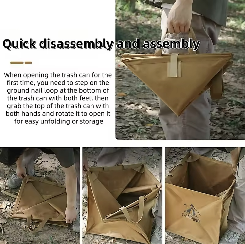 Foldable triangular wastebasket