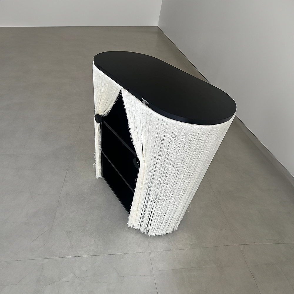 Black wooden trolley