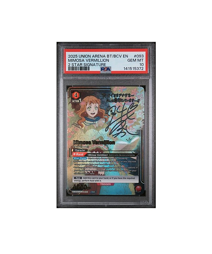 Mimosa Vermillion – Black Clover – #093 2-Star Signature – PSA 10