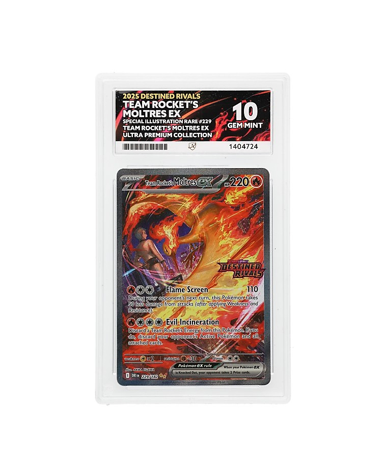 Team Rocket's Moltres ex – Destined Rivals – 229/182 SIR (UPC Stamped) – ACE 10