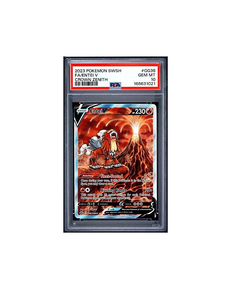 Entei V – Crown Zenith Galarian Gallery – GG36/GG70 Special Art – PSA 10