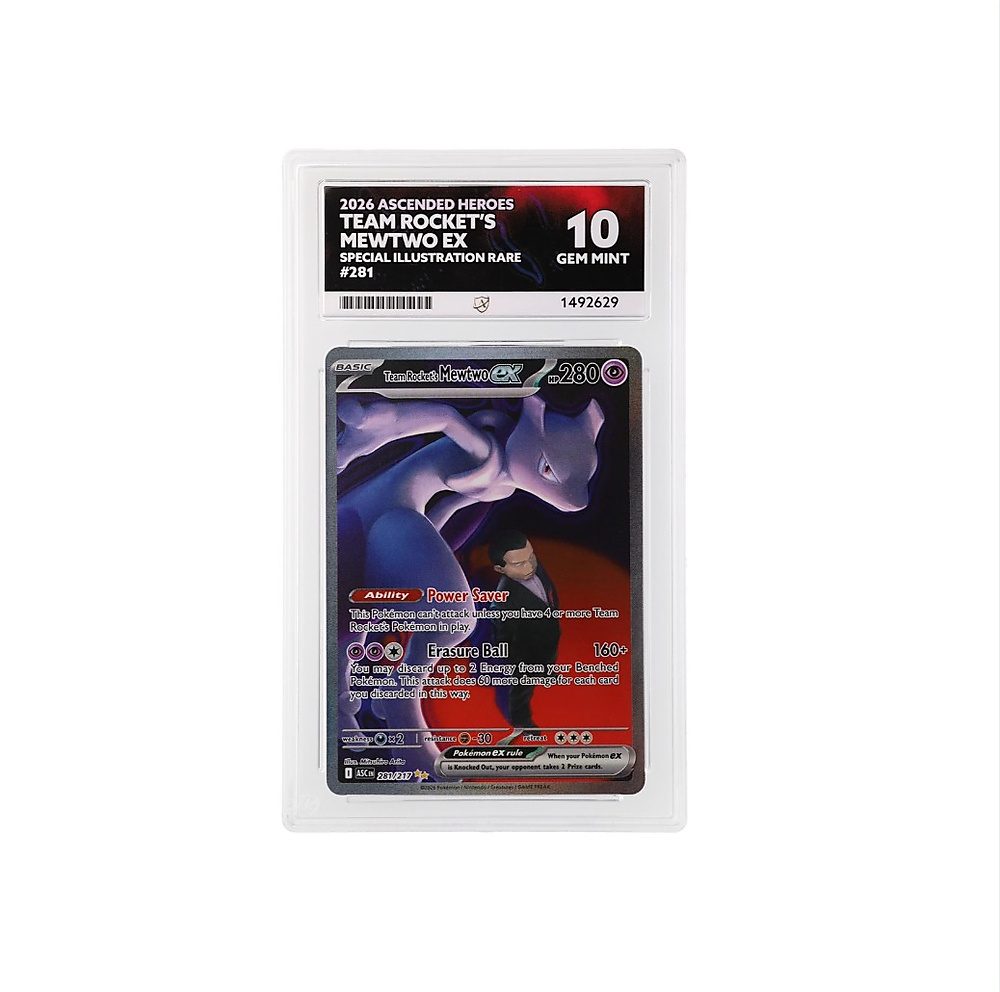 2026 Pokémon Ascended Heroes Team Rocket’s Mewtwo ex #281 Special Illustration Rare — ACE 10 Gem Min