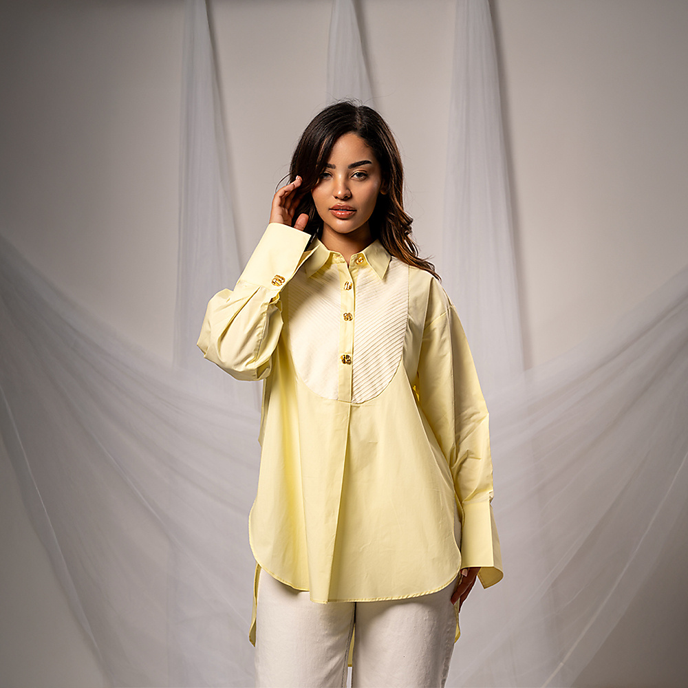 Oversize yellow butter shirt