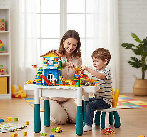 طاولة مكعبات أطفال