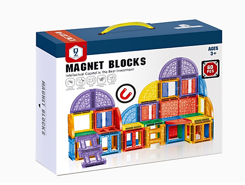 مكعبات مغناطيسية للبناء (60 قطعة)
