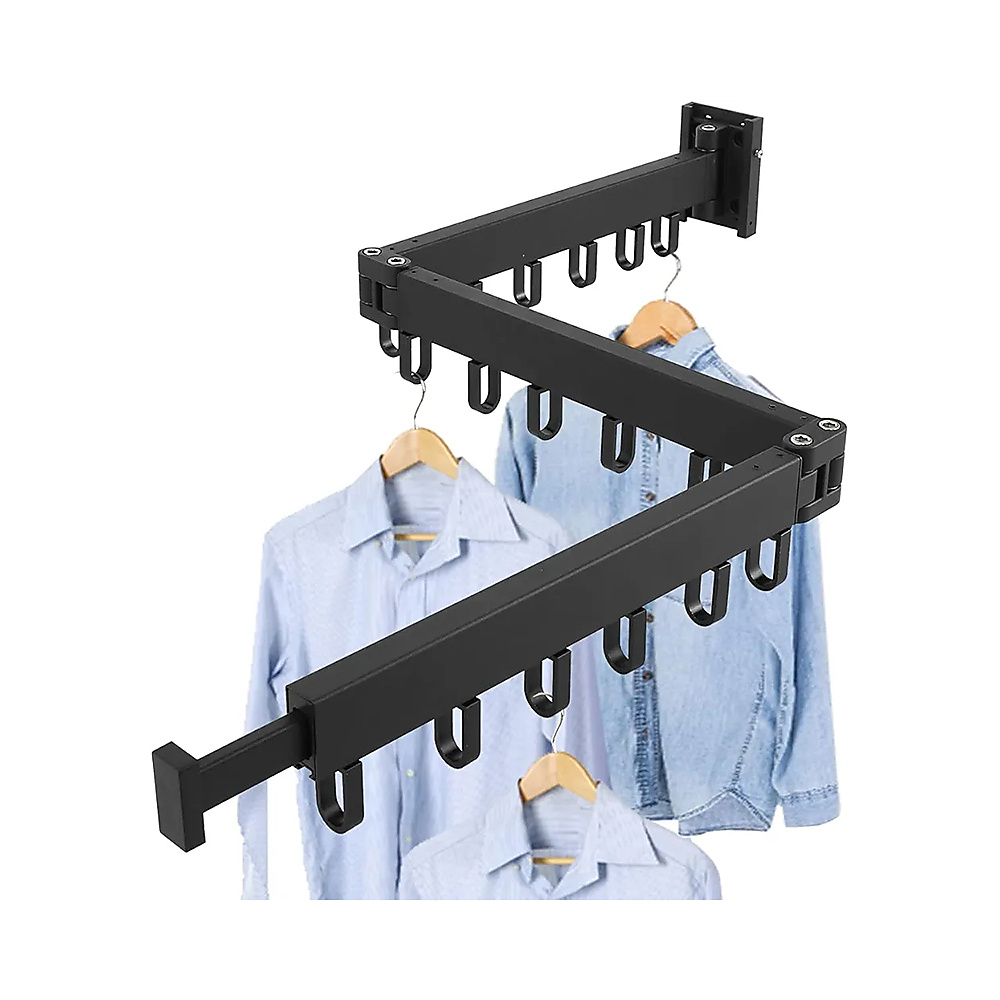 Wall-Mounted Foldable Clothes Drying Rack For Indoor And Outdoor Use