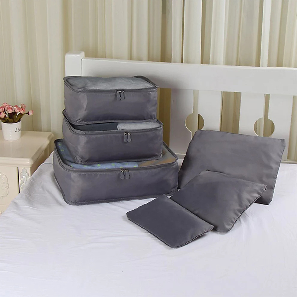 Travel Clothes Organizer Bags With Zipper – Set Of 6