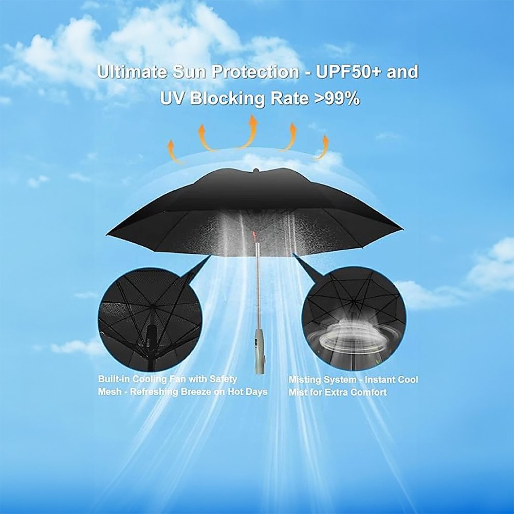 Hajj Umbrella With Mist Cooling Fan