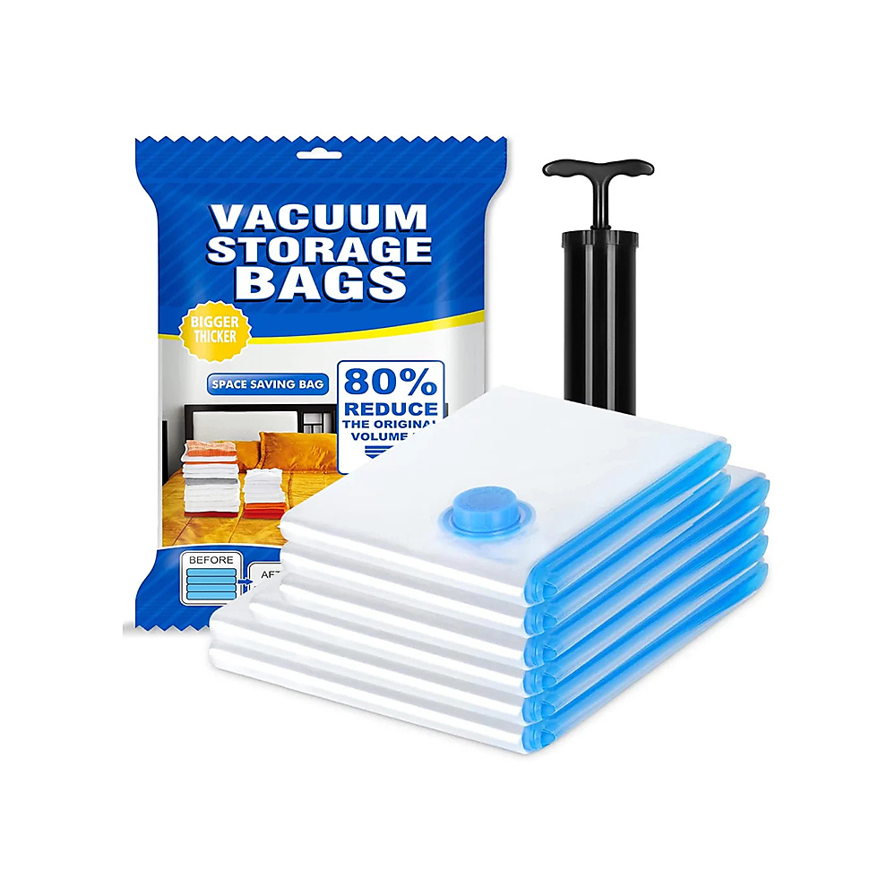 Vacuum Storage Bags For Travel And Storage With Pump – Set Of 5