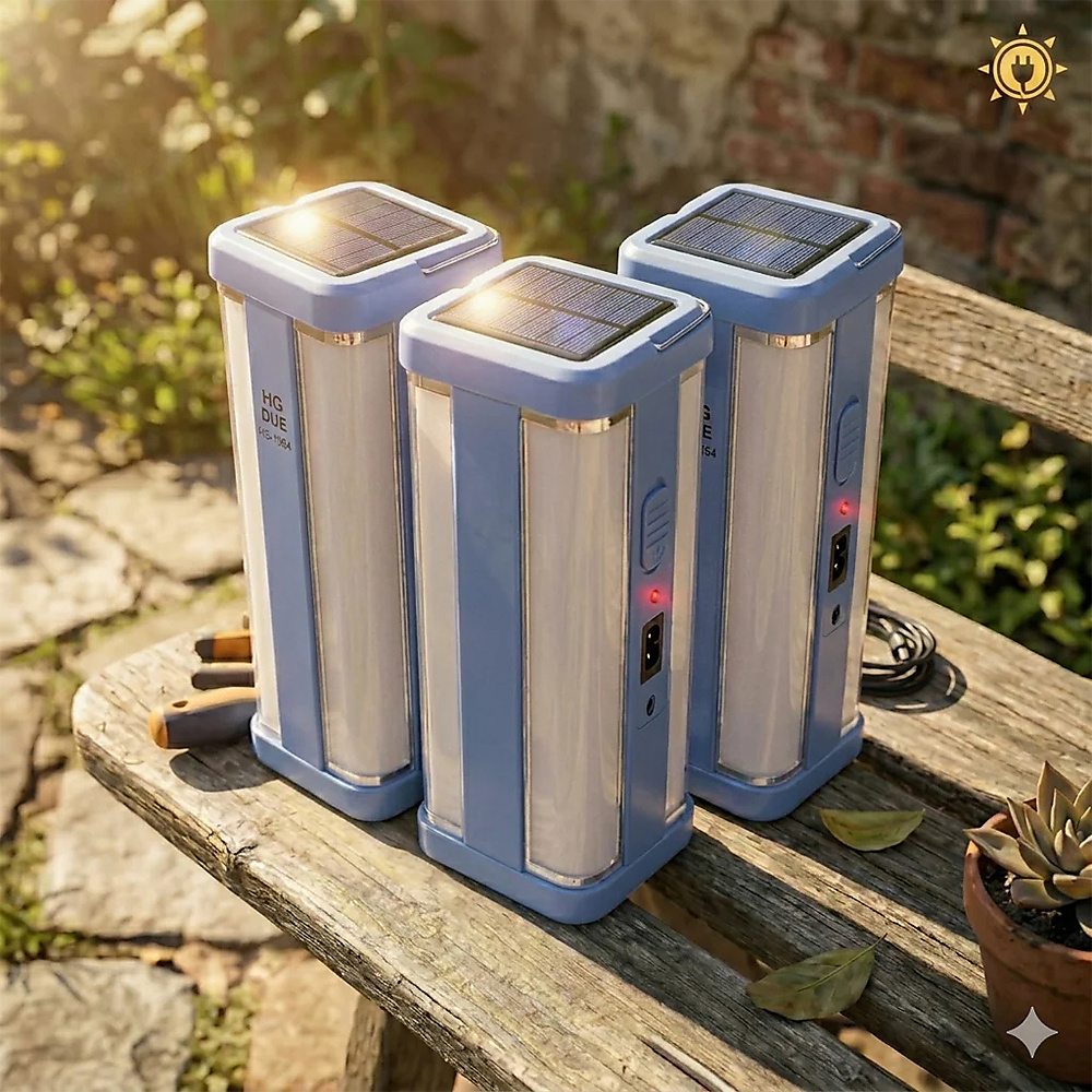 Portable Rechargeable Solar-Powered Handheld Flashlight – Set Of 3