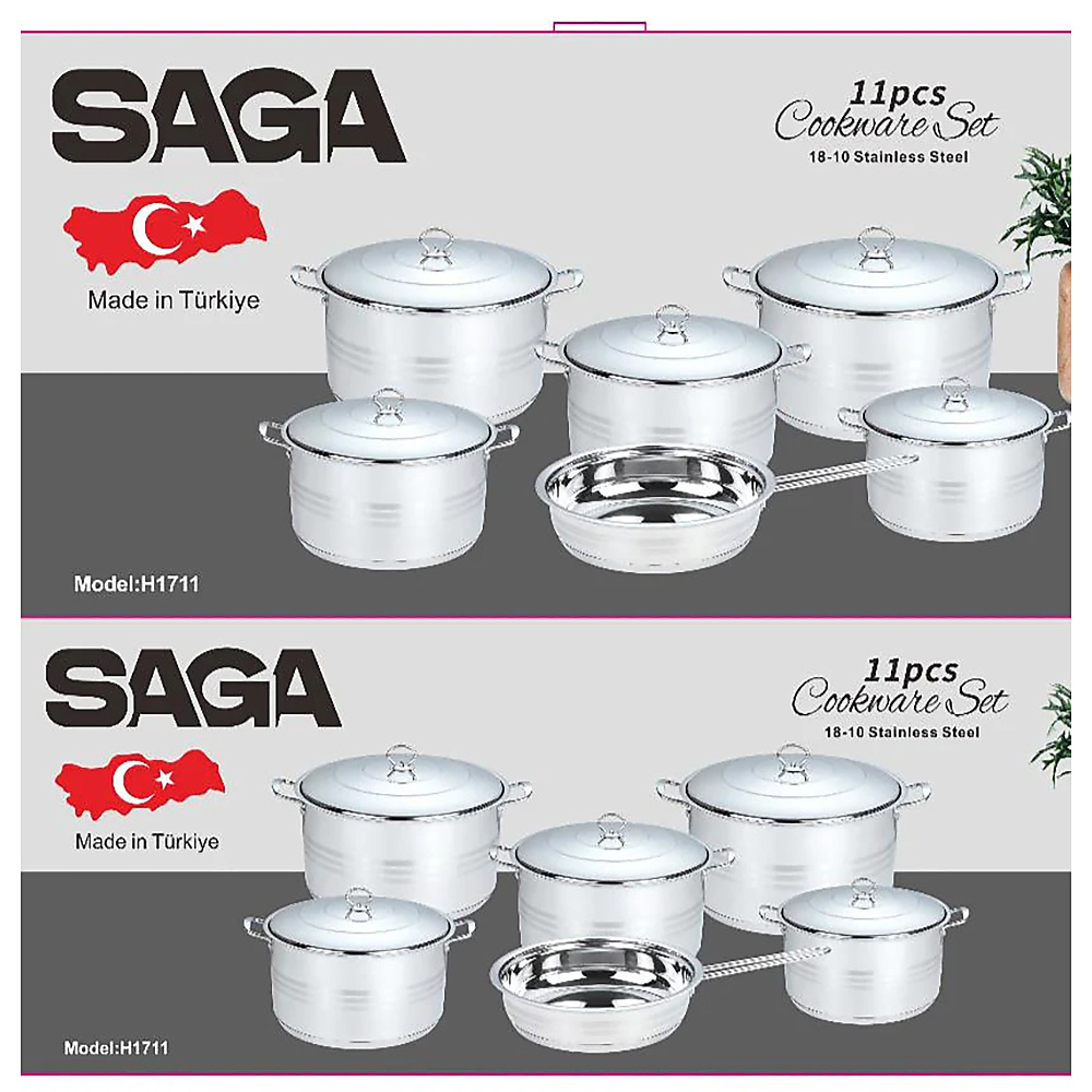 Luxury Stainless Steel Cookware Set – Original SAGA Brand