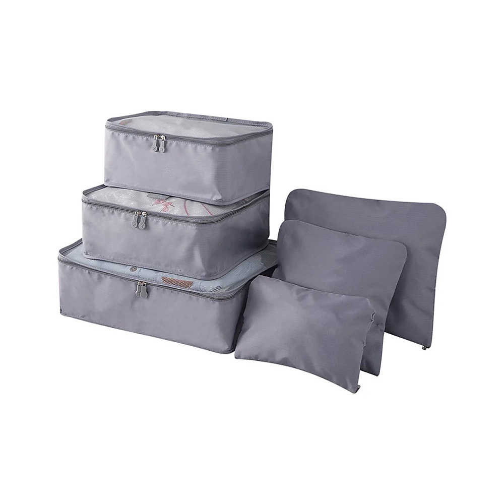 Travel Clothes Organizer Bags With Zipper – Set Of 6