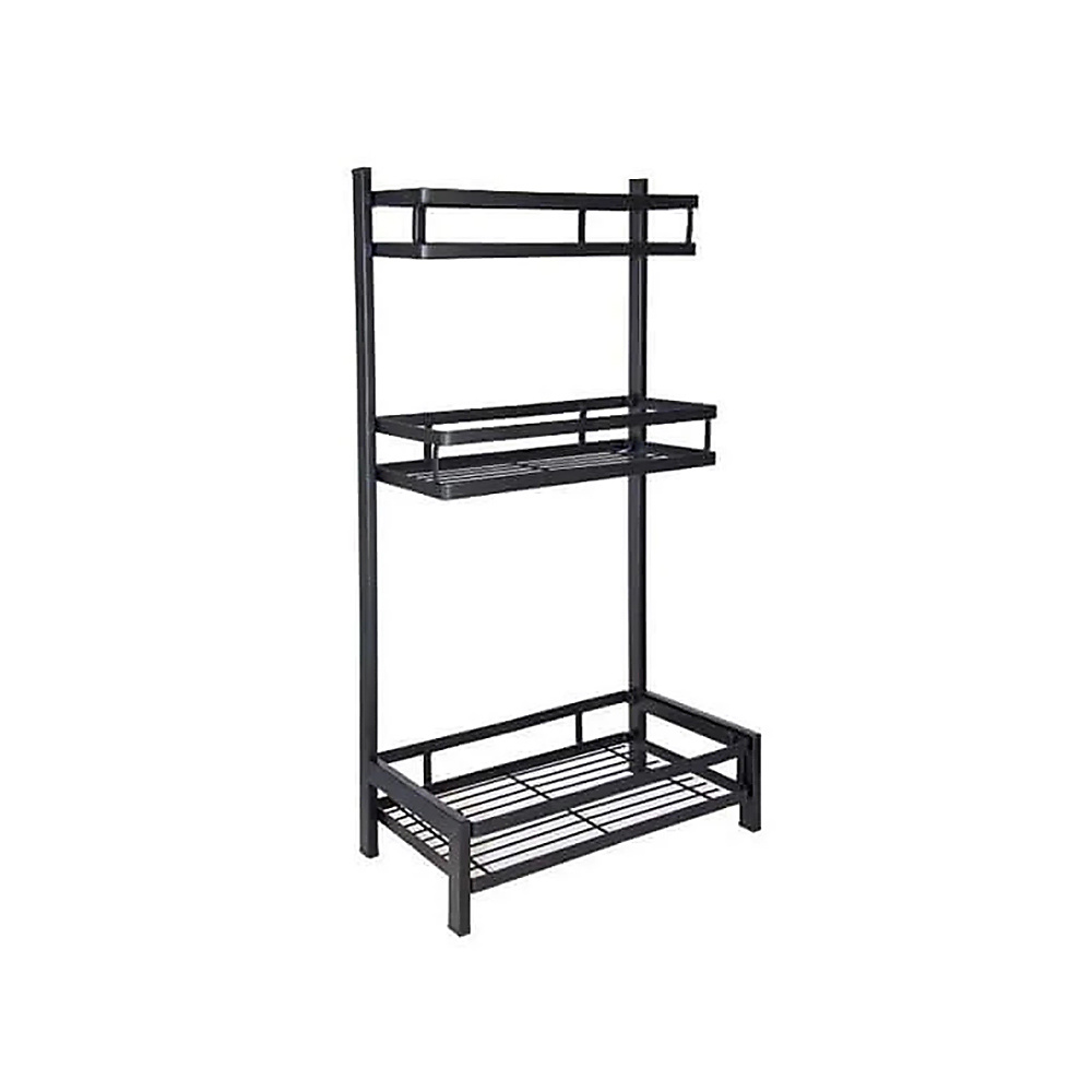 Zefi 3-Tier Metal Kitchen Storage Rack, Black, Spice Shelf, Countertop Organizer, Easy To Assemble A