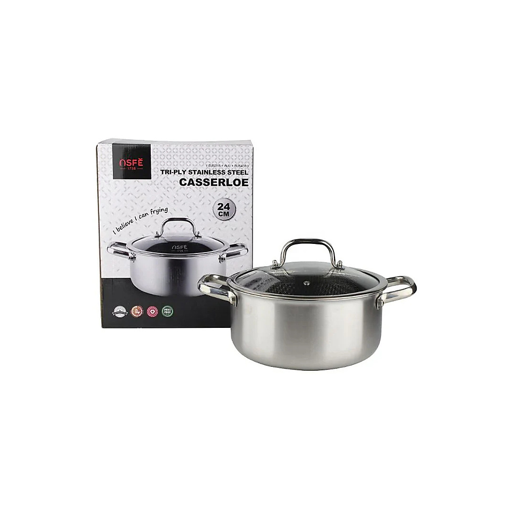 OSFE Triple-Layer Stainless Steel Pot – 32 Cm