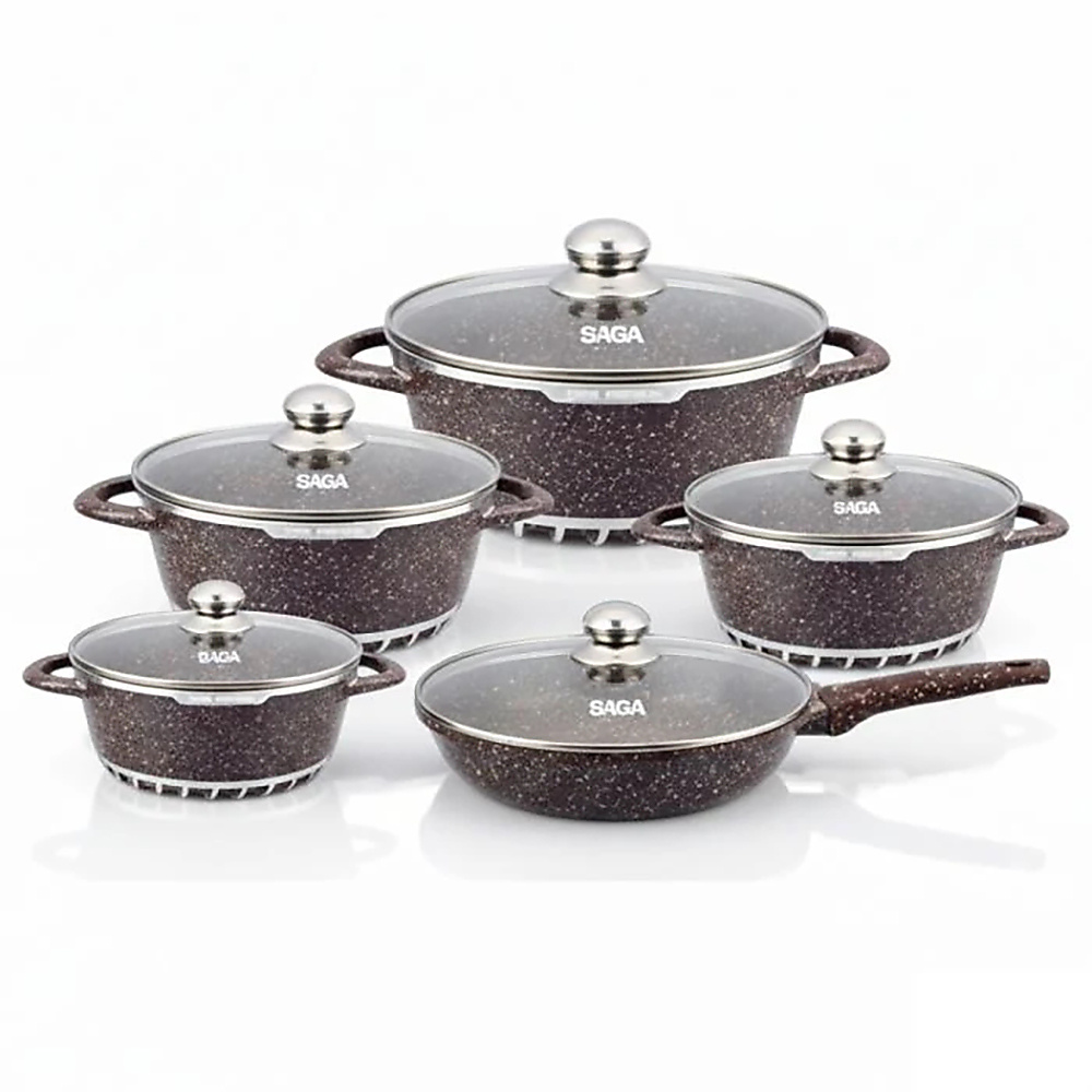 SAGA 17-Piece Granite Cookware Set