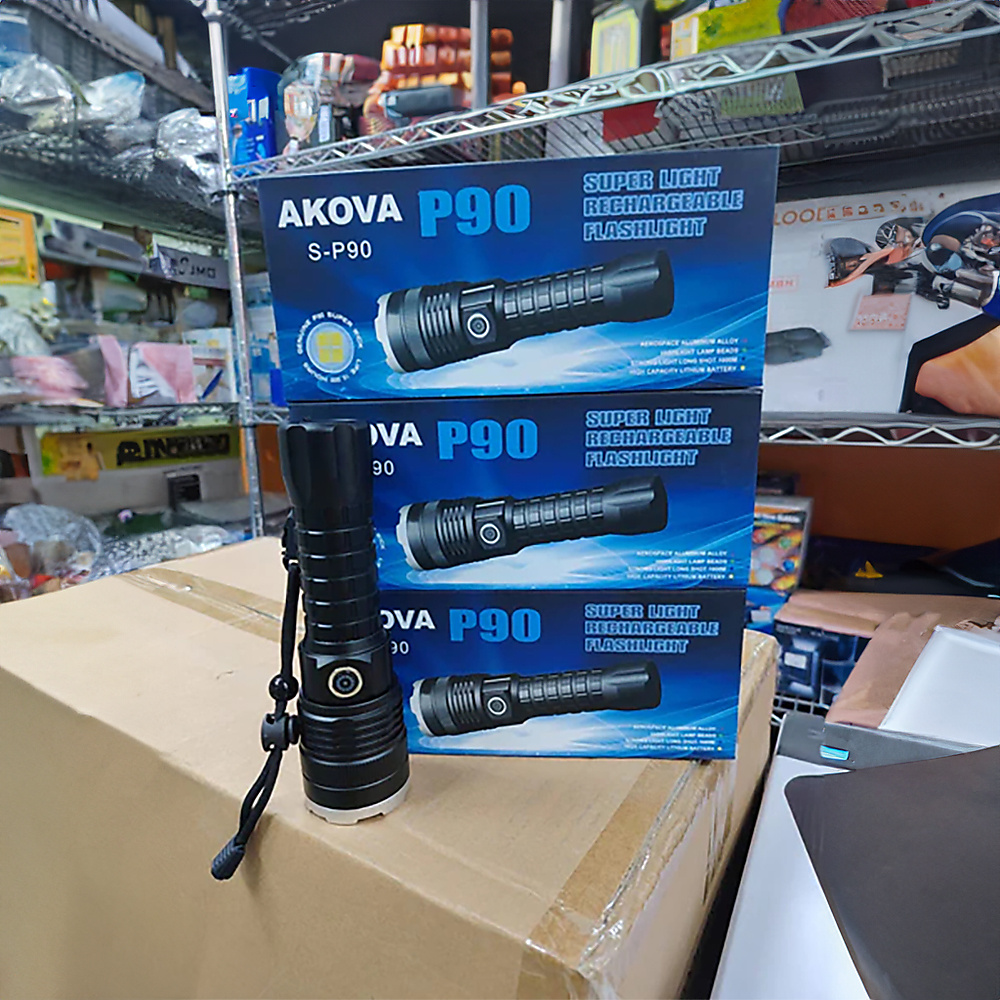 AKOVA P90 Japanese Giant Flashlight – Exceptional Lighting Power – Set Of 3