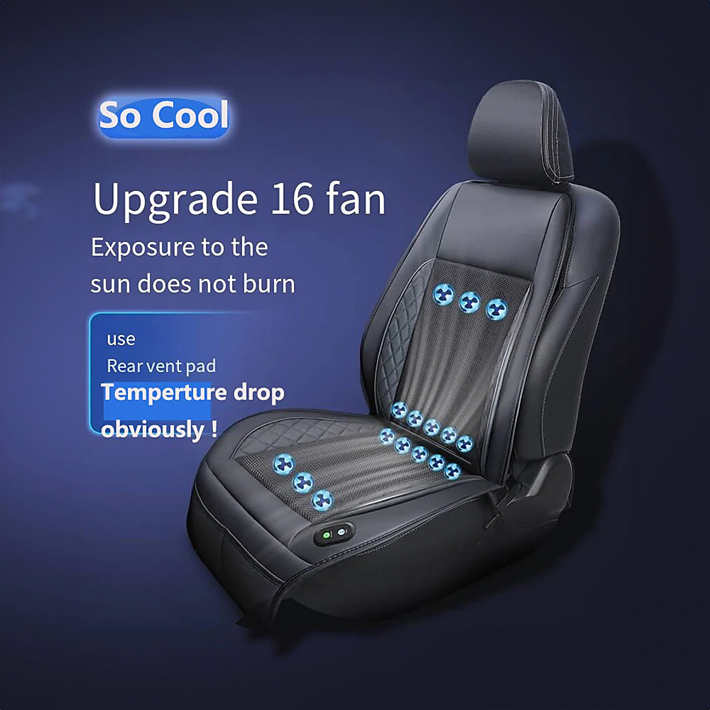 12V Cool Summer Car Seat Cushion With Fast-Inflation Ventilation Fan For Car (Summer Fan)
