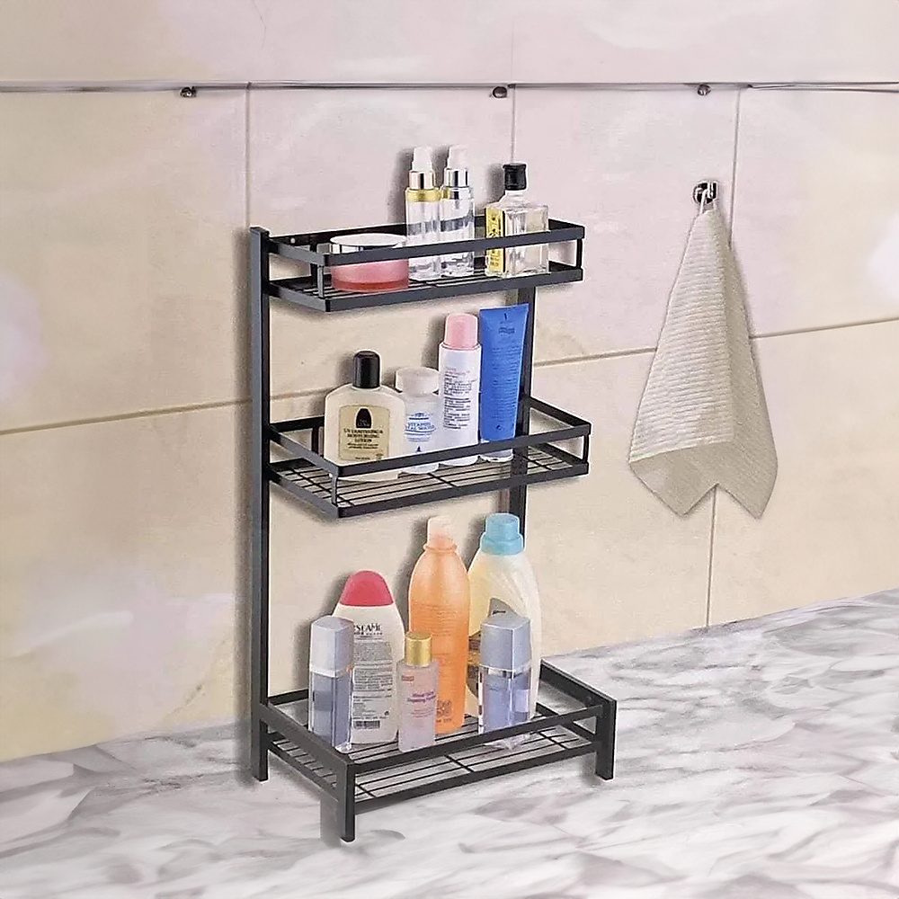 Zefi 3-Tier Metal Kitchen Storage Rack, Black, Spice Shelf, Countertop Organizer, Easy To Assemble A