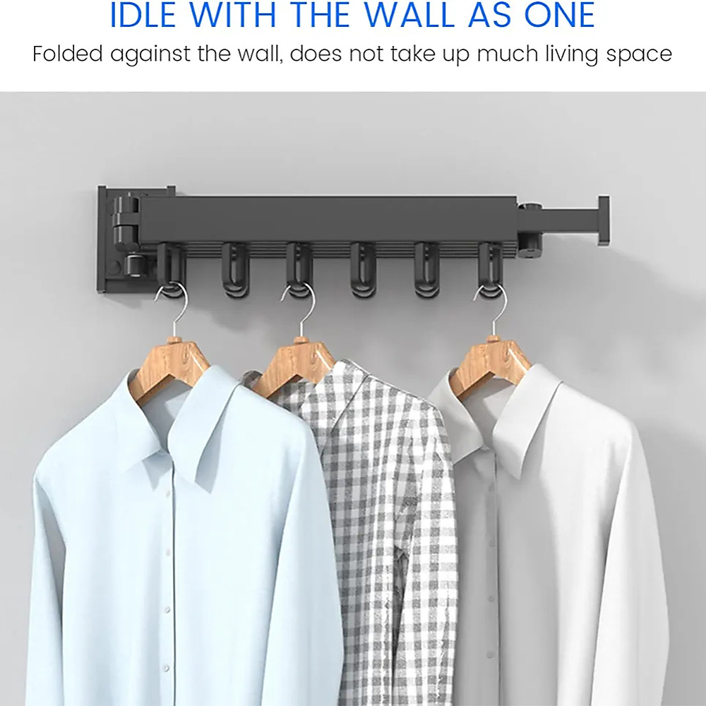 Wall-Mounted Foldable Clothes Drying Rack For Indoor And Outdoor Use
