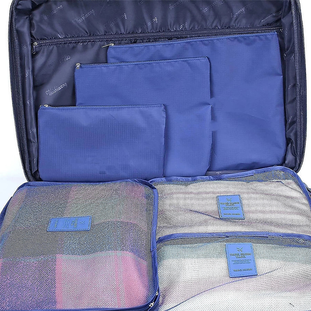 Travel Clothes Organizer Bags With Zipper – Set Of 6