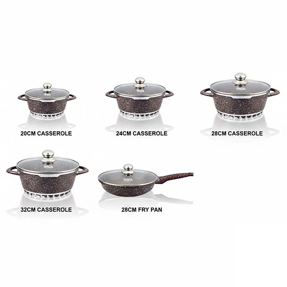 SAGA 17-Piece Granite Cookware Set