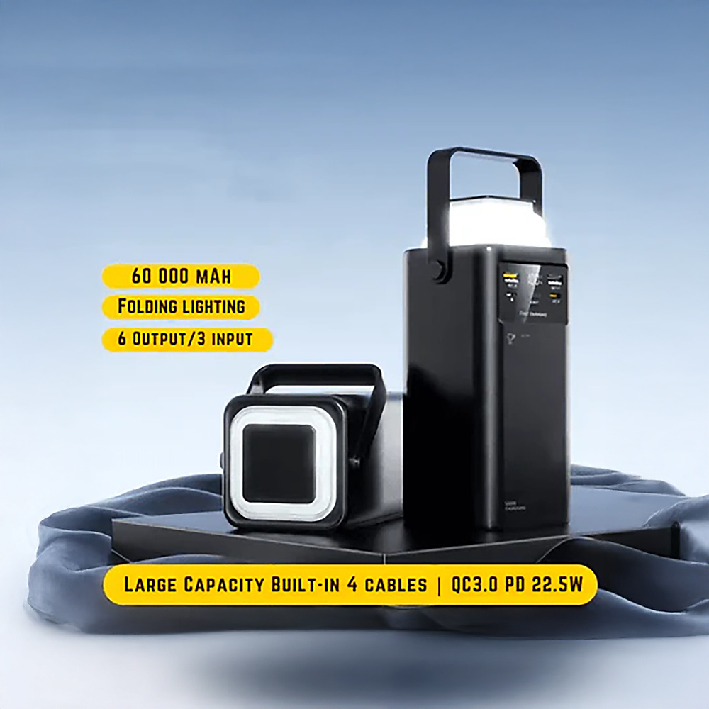 Broom Portable Power Bank 60000mAh, 22.5W Fast Charging, With USB-C Port