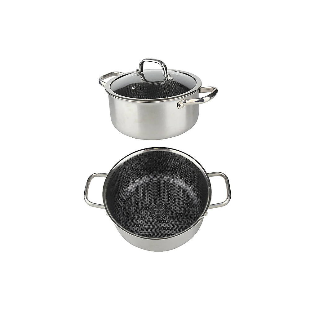 OSFE Triple-Layer Non-Stick Stainless Steel Cookware Set – 10 Pieces With Glass Lid (Pots 20-24-28-3