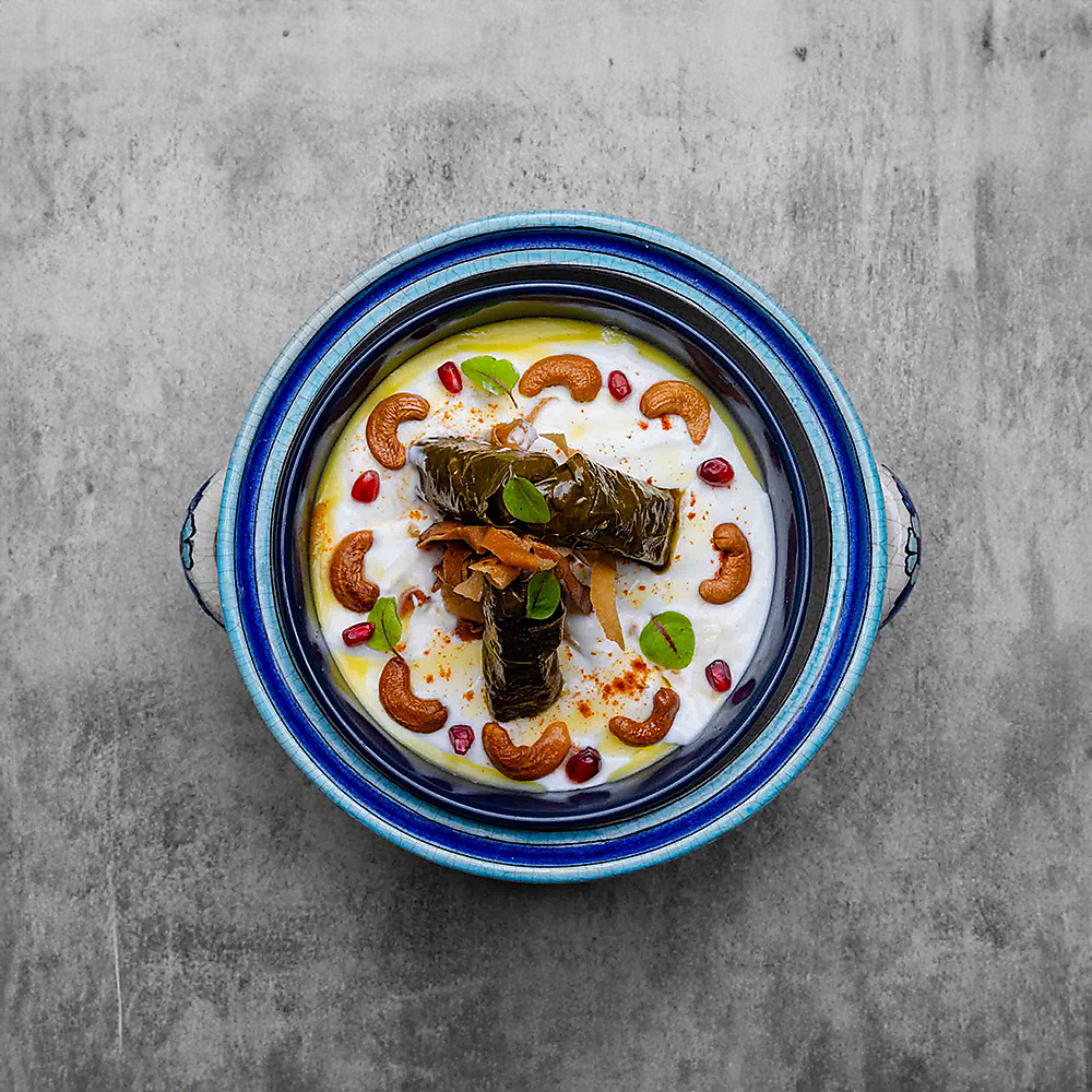 Grape Leaves Fattet Risotto