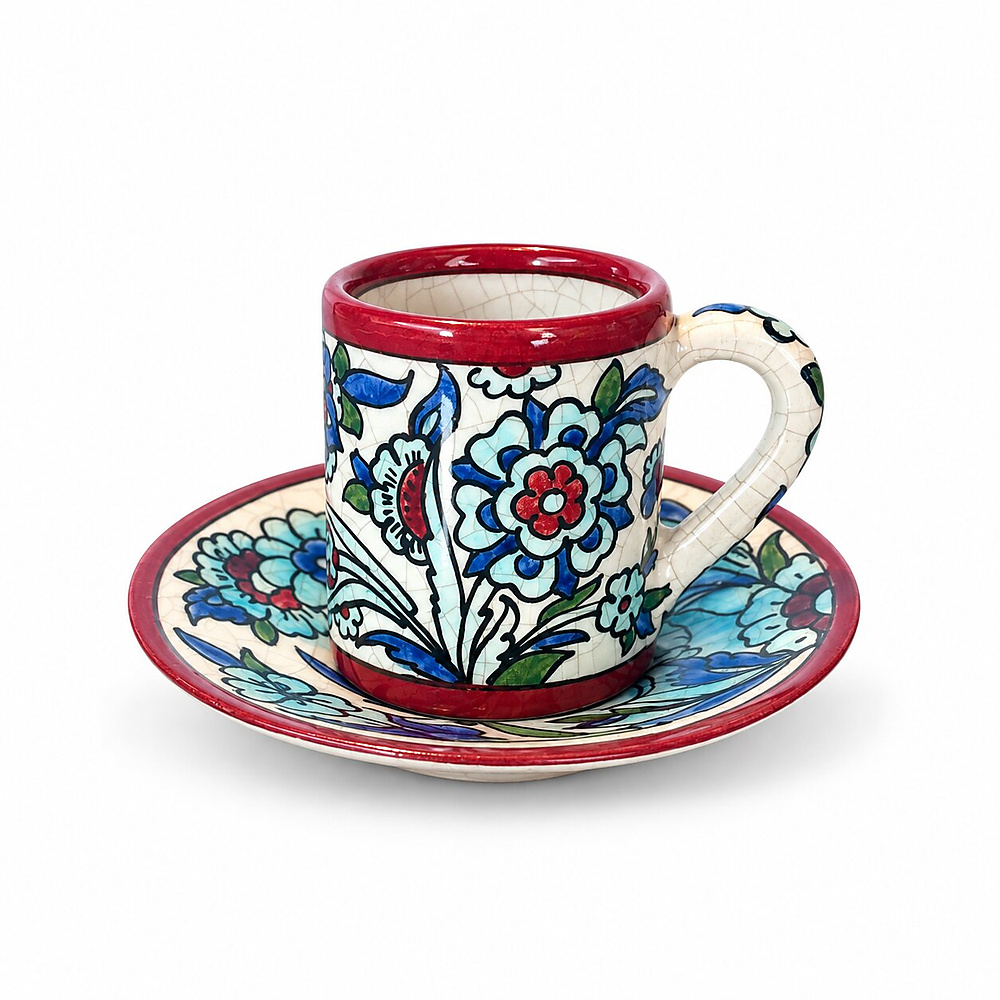 Qeshani Coffee Cup with Round Saucer