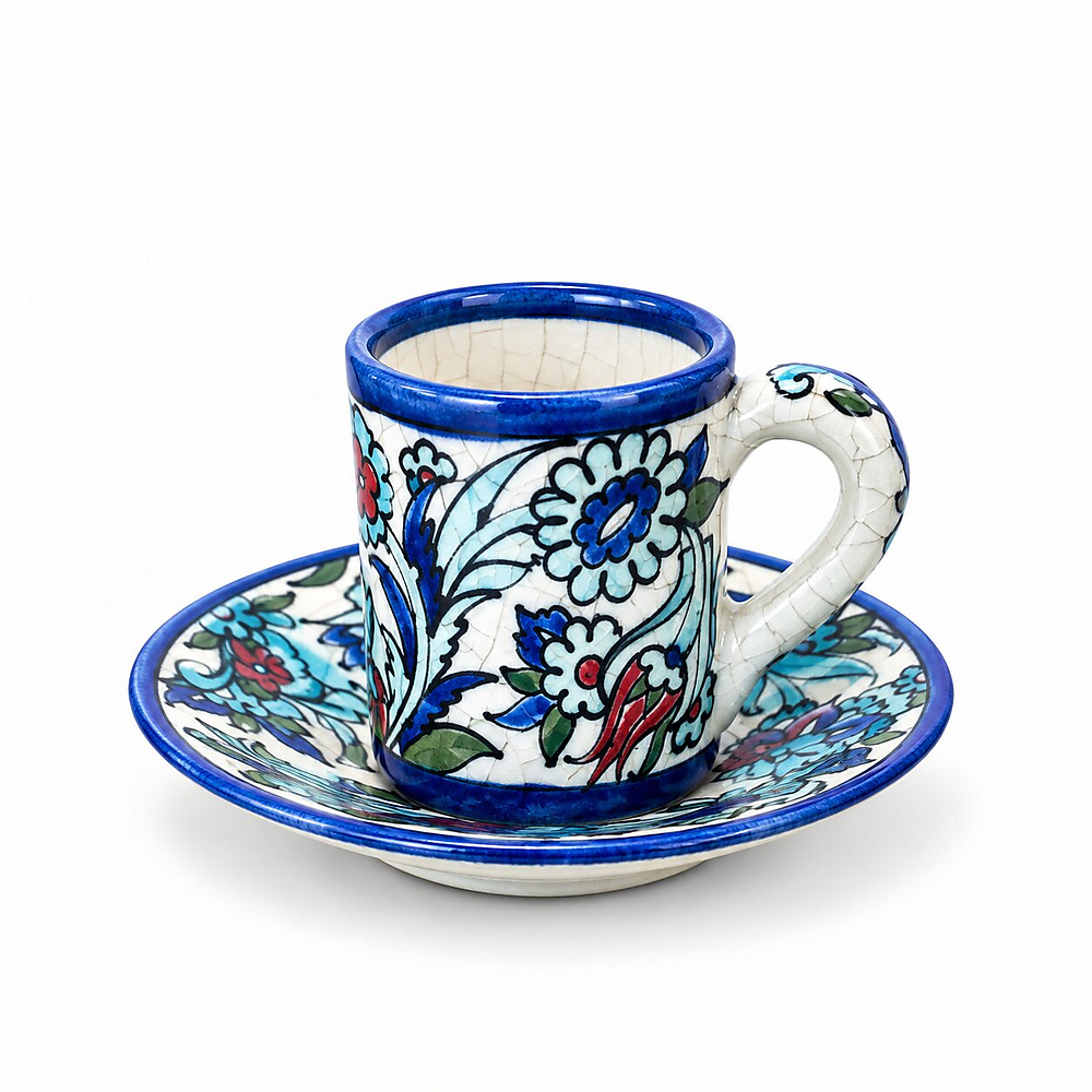 Qeshani Coffee Cup with Round Saucer