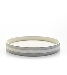 Light Gray Giobagnara Bicolor Round Leather Tray
