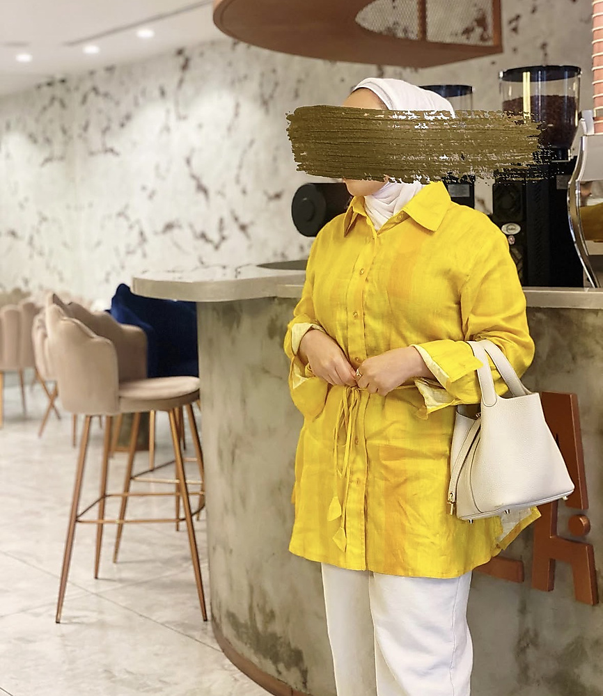 Yellow linen top