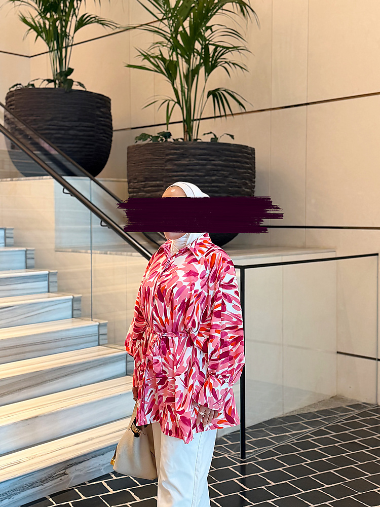 Floral pink shirt
